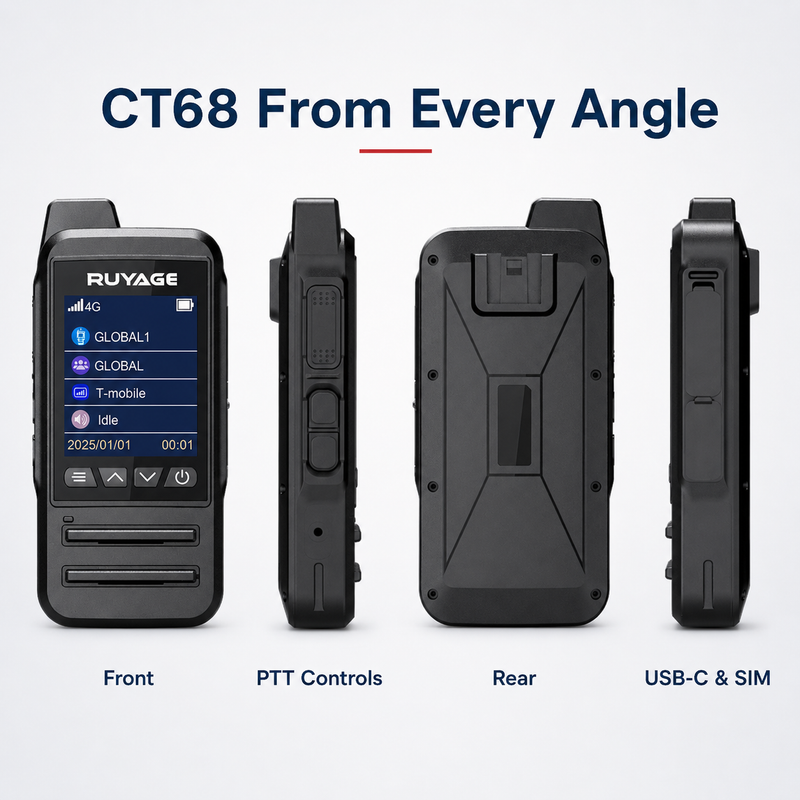 Load image into Gallery viewer, RUYAGE CT68 IP67 Waterproof 4G LTE PoC Walkie Talkies – 2-Pack
