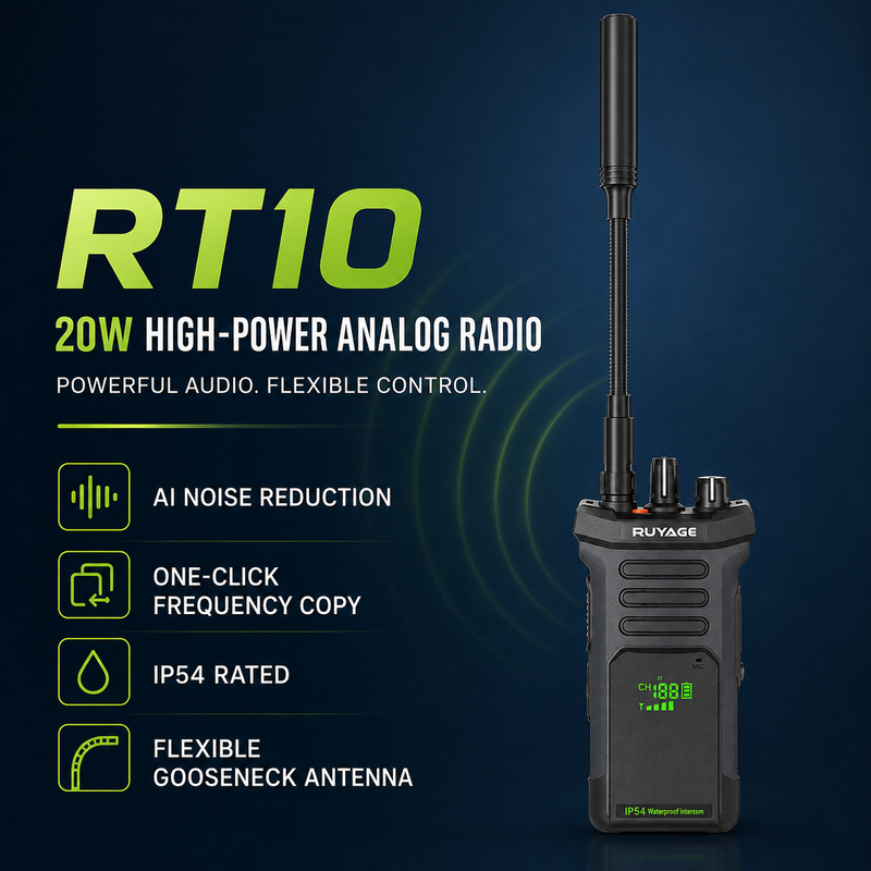 Load image into Gallery viewer, RUYAGE RT10 20W UHF Long-Range Analog Walkie Talkie
