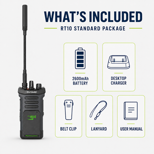 RUYAGE RT10 20W UHF Long-Range Analog Walkie Talkie