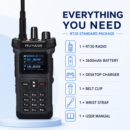 RUYAGE RT20 20W Dual Band VHF/UHF Walkie Talkie