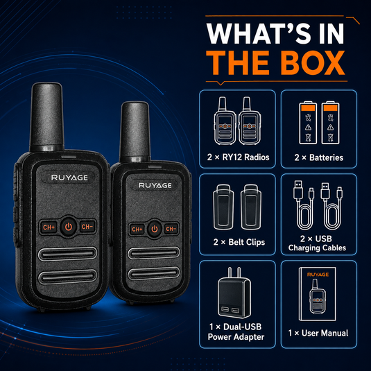 RUYAGE RY12 Mini Rechargeable FRS Walkie Talkie with VOX