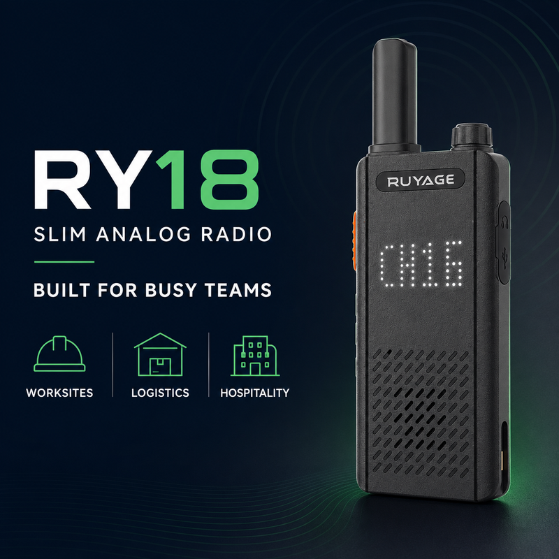Load image into Gallery viewer, RUYAGE RY18 Ultra-Thin UHF Analog Walkie Talkie – One-Key Pairing
