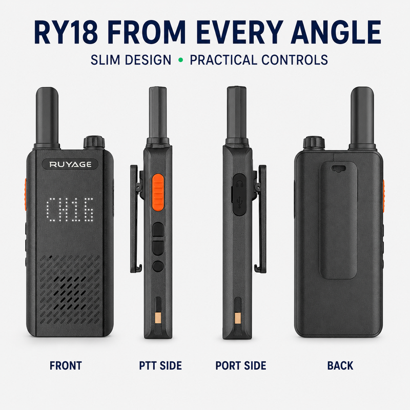 Load image into Gallery viewer, RUYAGE RY18 Ultra-Thin UHF Analog Walkie Talkie – One-Key Pairing
