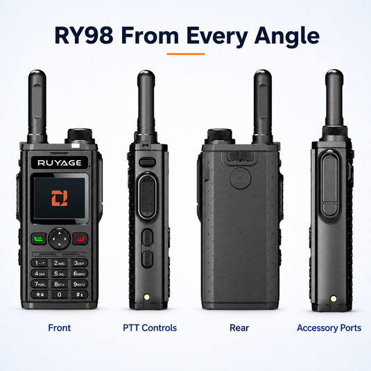 RUYAGE RY98 Zello-Compatible 4G LTE Walkie Talkie Phone with Keypad