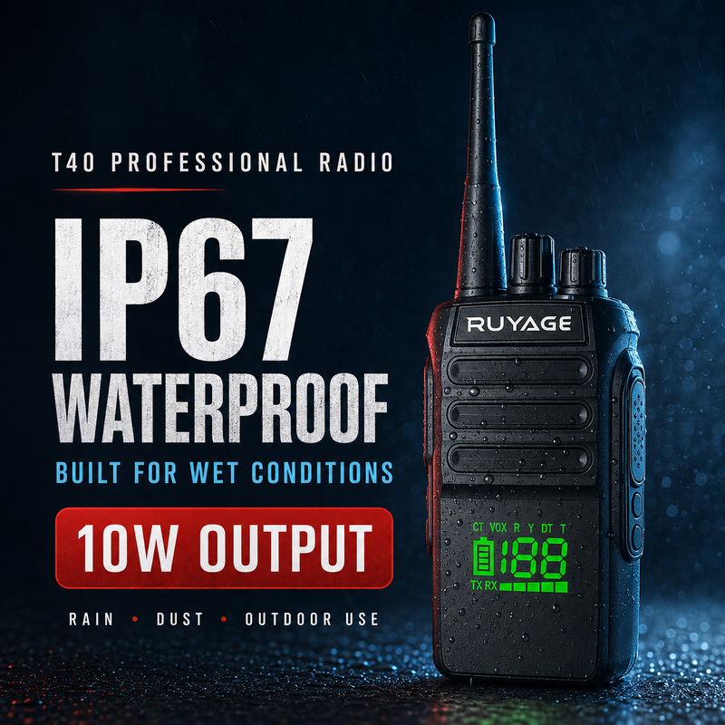 Load image into Gallery viewer, RUYAGE T40 10W IP67 Waterproof VHF Analog Walkie Talkie
