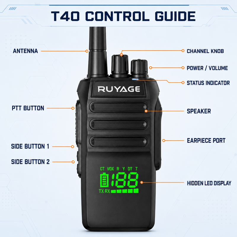 Load image into Gallery viewer, RUYAGE T40 10W IP67 Waterproof VHF Analog Walkie Talkie
