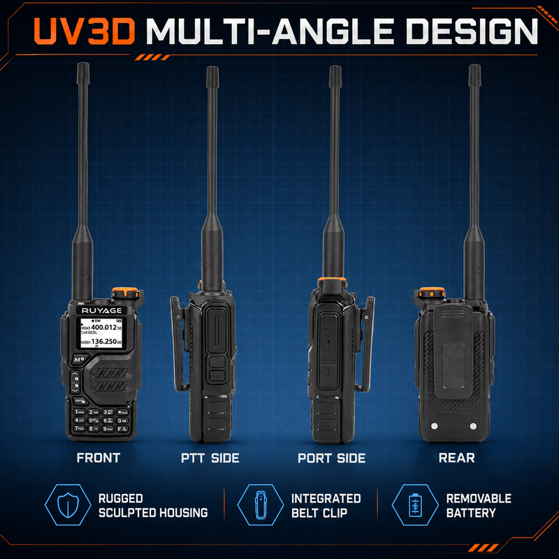 Load image into Gallery viewer, RUYAGE UV3D 6 Band VHF/UHF Analog Walkie Talkie
