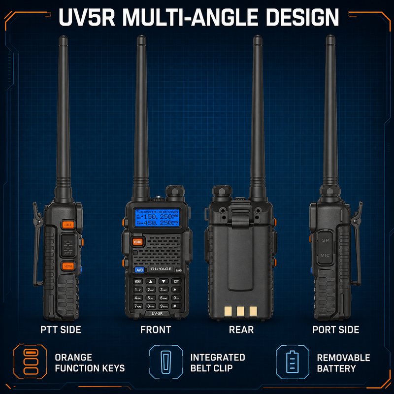 Load image into Gallery viewer, RUYAGE UV5R 6 Band VHF/UHF Analog Walkie Talkie
