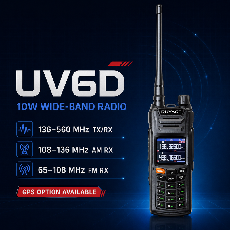 Load image into Gallery viewer, RUYAGE UV6D 6 Band VHF/UHF Analog Walkie Talkie with GPS
