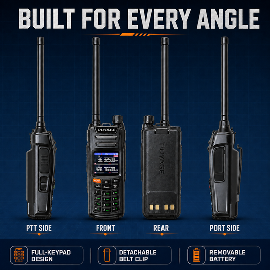 RUYAGE UV6D 6 Band VHF/UHF Analog Walkie Talkie with GPS