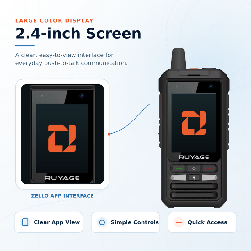 Load image into Gallery viewer, RUYAGE ZL80 Zello-Compatible 4G LTE/WiFi Touchscreen Walkie Talkie
