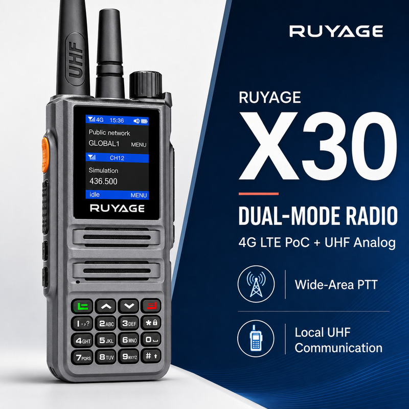 Load image into Gallery viewer, RUYAGE X30 Dual-Mode 4G LTE PoC &amp; 5W UHF Two-Way Radio – IP54

