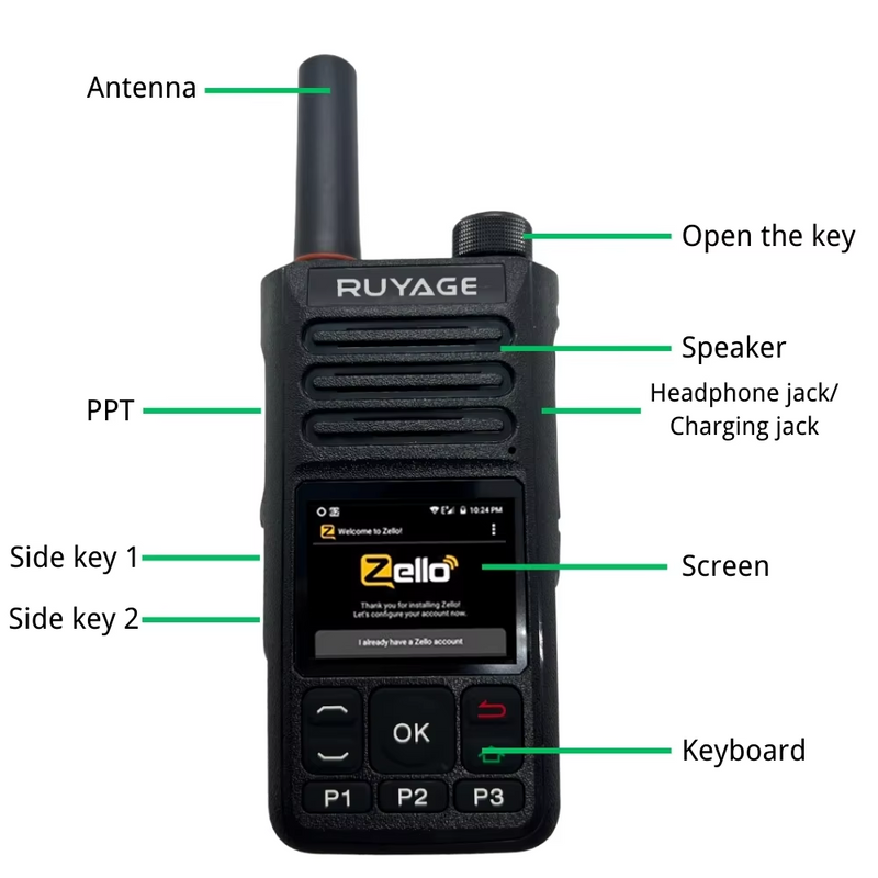 Load image into Gallery viewer, Ruyage RY68 Zello Push-to-Talk 4G LTE Long Range PoC Radio
