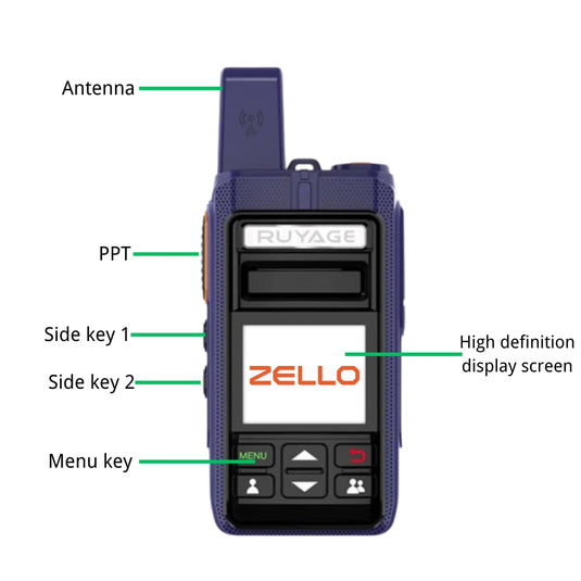 Ruyage RY70 Zello Push-to-Talk 4G LTE Long Range PoC Radio