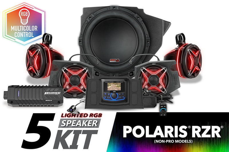 Load image into Gallery viewer, 2014-2023 Polaris RZR V-Spec 5-Speaker Plug-&amp;-Play Kit with JVC
