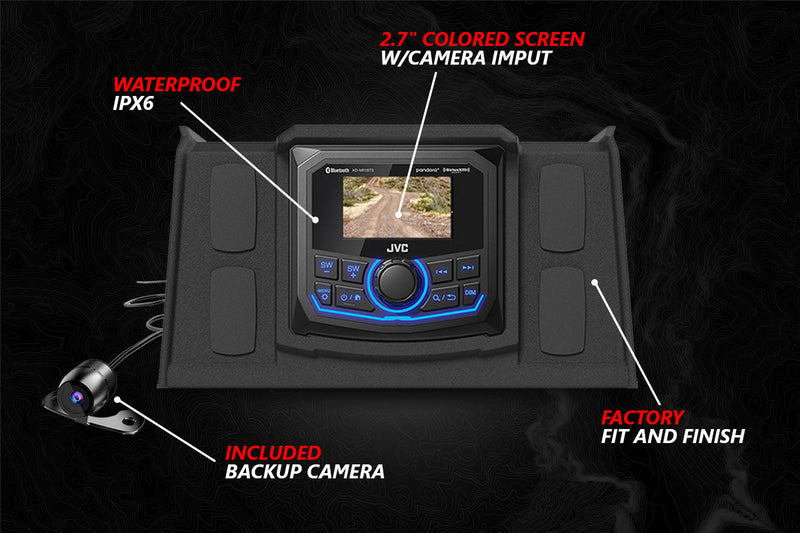 Load image into Gallery viewer, JVC MR1 Radio with SSV Works Dash Kit for Polaris RZR
