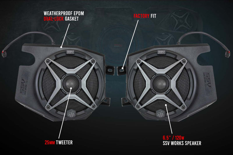 Load image into Gallery viewer, 2014-2023 Polaris RZR Front Kick 6.5&quot; Speaker Pods
