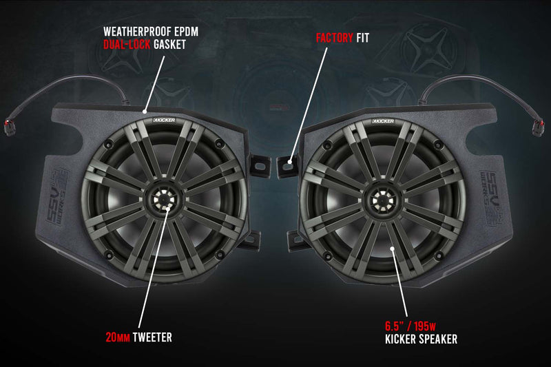 Load image into Gallery viewer, 2019-2022 Polaris RZR Kicker 2-Speaker Plug-&amp;-Play System for Ride Command
