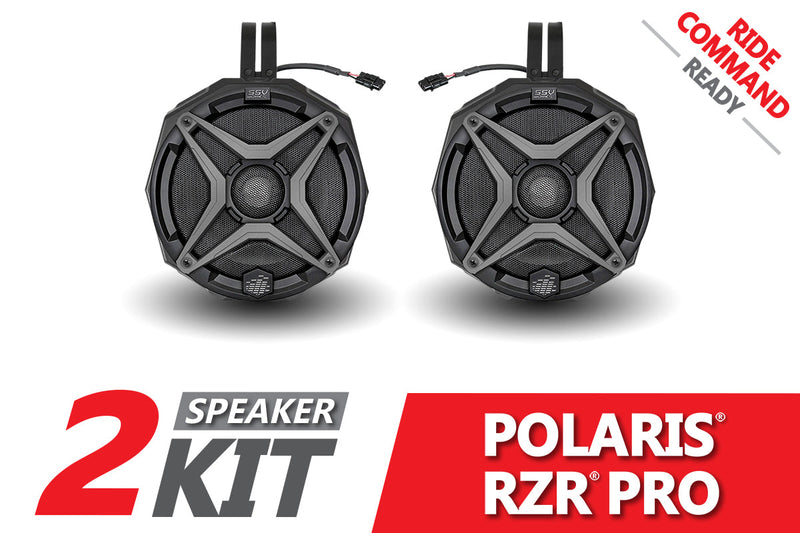 Load image into Gallery viewer, 2021-2023 Polaris RZR Pro 6.5in Cage-Mount Plug-&amp;-Play Speaker-Pods for Ride Command

