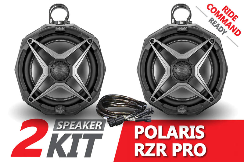 Load image into Gallery viewer, 2021-2024 Polaris RZR Pro 8in Cage-Mounted Speaker Pods for Ride-Command
