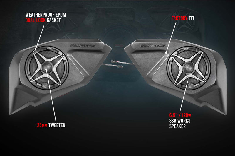 Load image into Gallery viewer, 2020-2024 Polaris RZR Pro Rear-Door 6.5in Add-On Speaker-Pods
