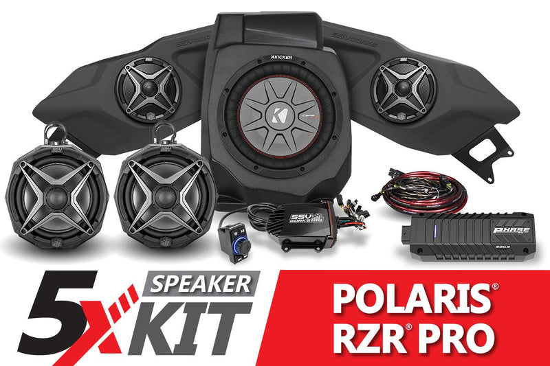 Load image into Gallery viewer, 2020-2023 Polaris RZR Pro Phase X SSV 5-Speaker Plug-&amp;-Play System
