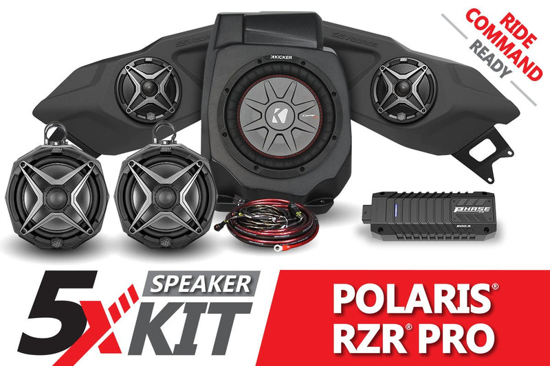 Load image into Gallery viewer, 2020-2023 Polaris RZR Pro Phase X SSV 5-Speaker Plug-&amp;-Play System for Ride Command
