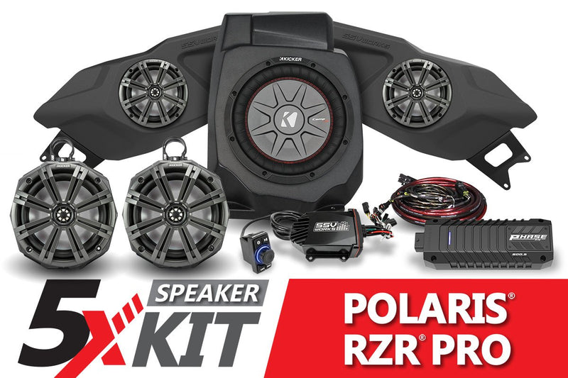 Load image into Gallery viewer, 2020-2023 Polaris RZR Pro Phase X Kicker 5-Speaker Plug-&amp;-Play System
