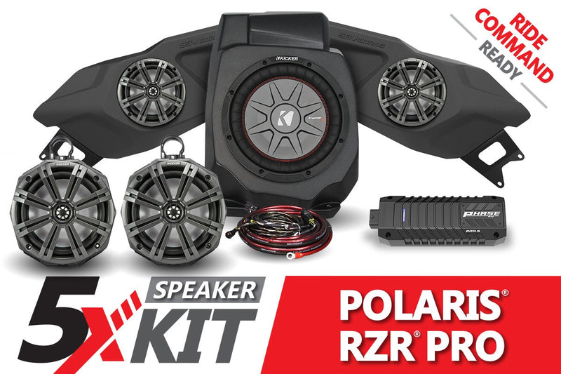Load image into Gallery viewer, 2020-2023 Polaris RZR Pro Phase X Kicker 5-Speaker Plug-&amp;-Play System for Ride Command
