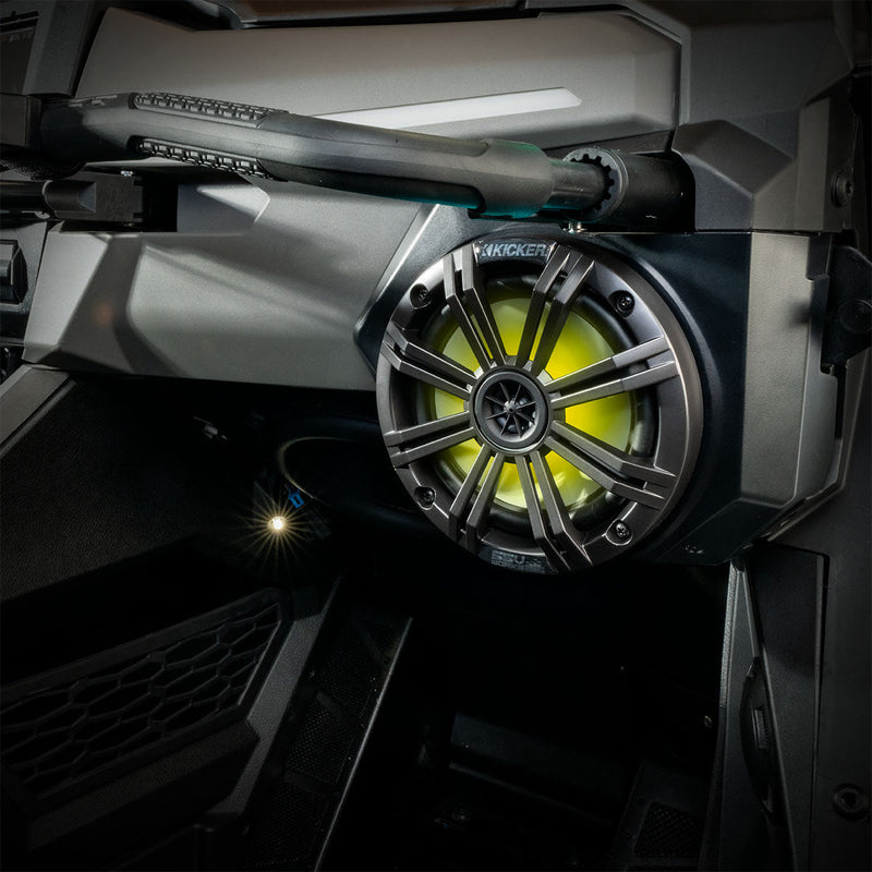 Load image into Gallery viewer, SSV Works Polaris RZR Pro Front Speaker Adapters with 6.5&quot; Kicker KML RGB speakers
