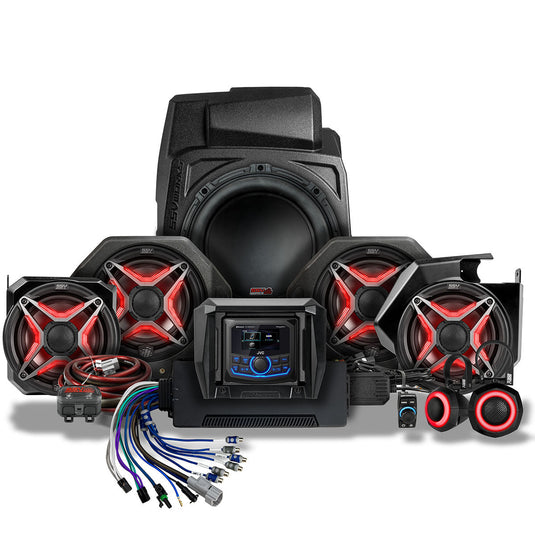 2025-2026 Polaris® RZR Pro R / Pro S / Pro XP Phase-5 V-Spec 7-Speaker Plug-&-Play Kit w/JVC Radio