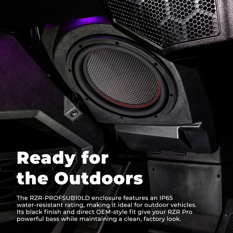 Load image into Gallery viewer, Polaris RZR Pro (2020–2024) Under-Dash 10” Subwoofer Enclosure – Loaded GEN-X10.4DCF | 600W RMS, Dual 4 Ohm | IP65 Water-Resistant
