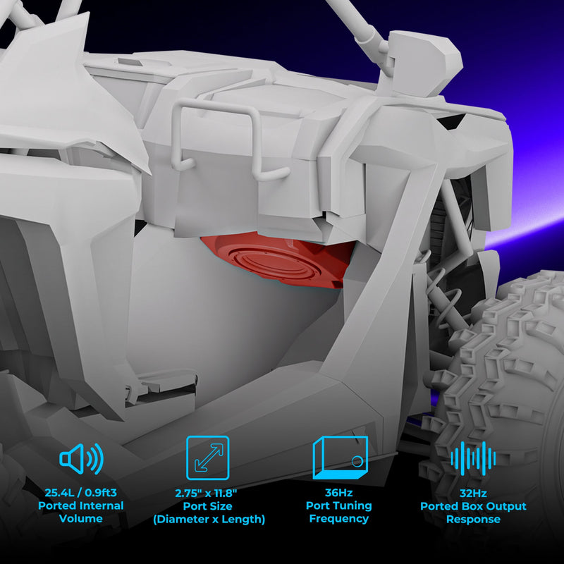Load image into Gallery viewer, Polaris RZR Pro (2020–2024) Under-Dash 10” Subwoofer Enclosure – Loaded GEN-X10.4DCF | 600W RMS, Dual 4 Ohm | IP65 Water-Resistant
