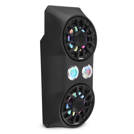 Polaris RZR Pro Waterfall Center Console Enclosure for 2020+ Models – Preloaded with 6.5" Speakers & 2.3" Tweeters | Digital LED Lights