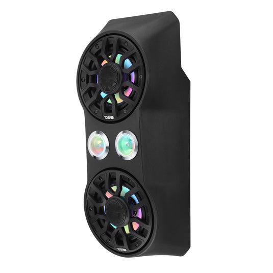 Polaris RZR Pro Waterfall Center Console Enclosure for 2020+ Models – Preloaded with 6.5" Speakers & 2.3" Tweeters | Digital LED Lights
