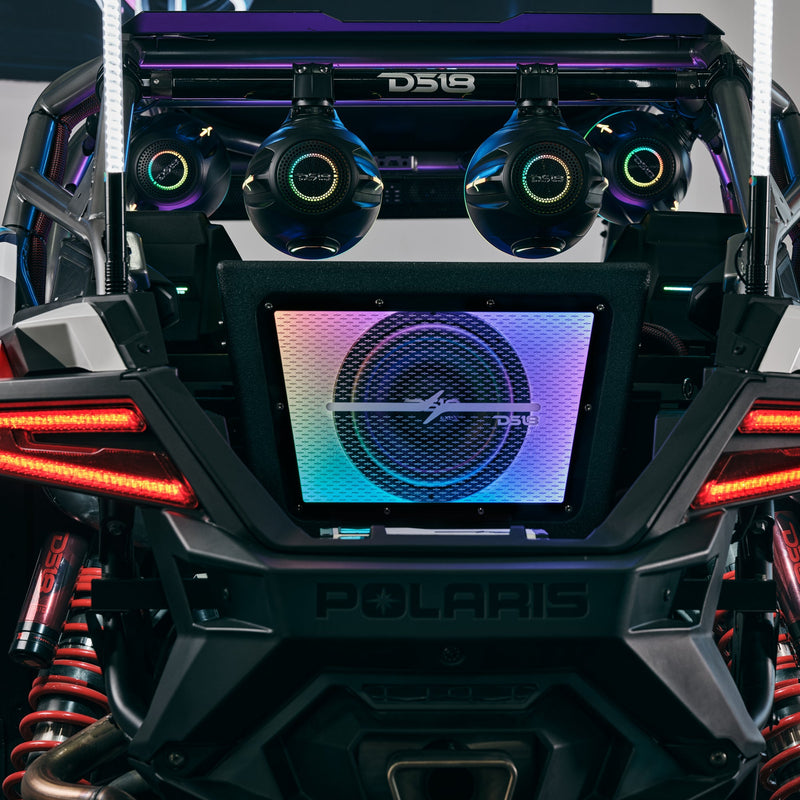 Load image into Gallery viewer, Polaris RZR PRO/XP 10" Bandpass Subwoofer Enclosure for Rear Cargo Box with Digital LED Lights | EXL-X10.2D Preloaded
