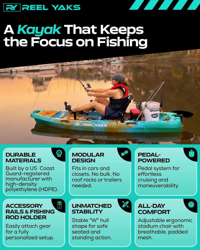 Load image into Gallery viewer, Radar 10ft Propeller Drive Modular Fishing Kayak
