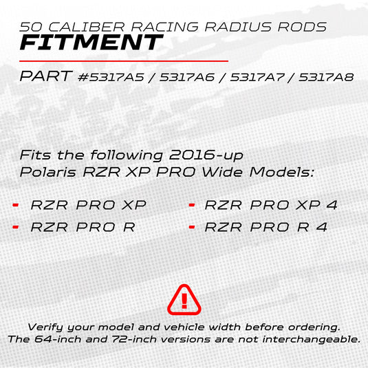 2020 RZR PRO XP CNC Billet Radius Rods