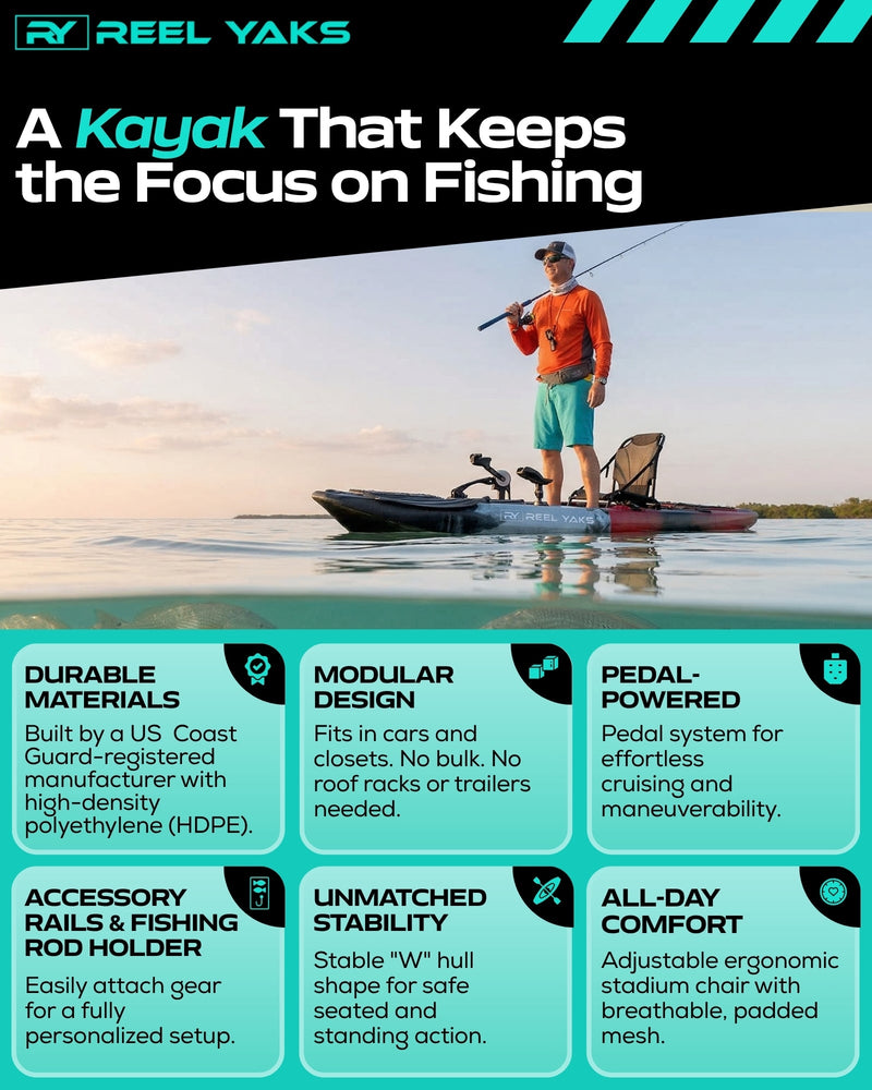 Load image into Gallery viewer, Raider 9.5ft Propeller Drive Modular Fishing Kayak
