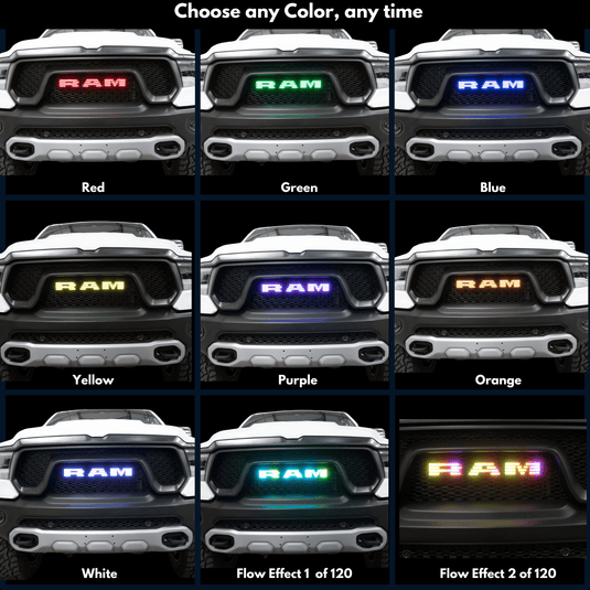 Ram LED Emblem: (Multicolor Flow) 2019-2024