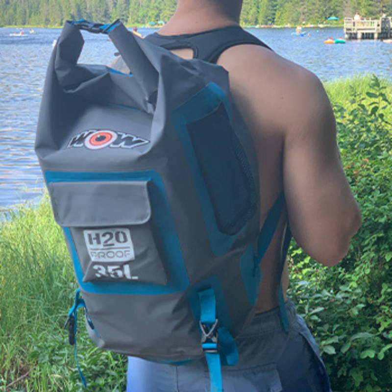 Load image into Gallery viewer, WOW Watersports H2O WaterProof Dry Backpack with Adjustable Strap Blue
