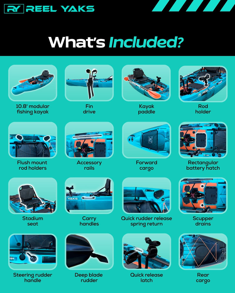 Load image into Gallery viewer, Rapido 10.8ft Fin Drive Modular Fishing Kayak
