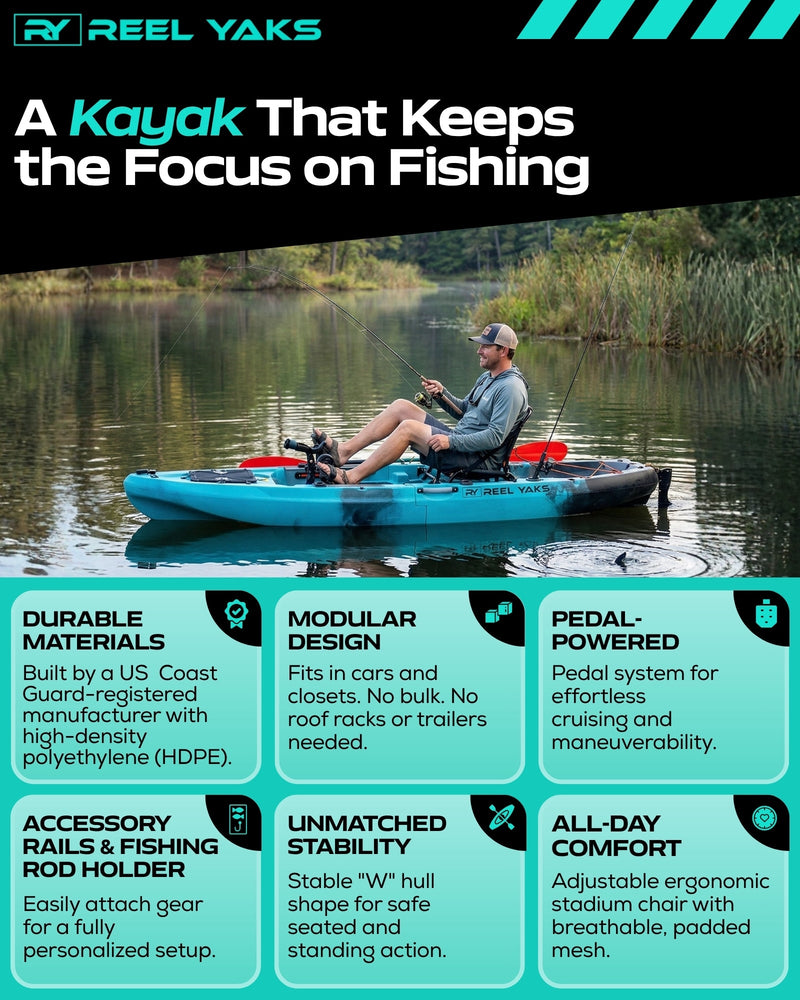 Load image into Gallery viewer, Rapido 10.8ft Propeller Drive Modular Fishing Kayak
