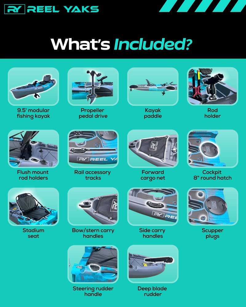 Load image into Gallery viewer, Raptor 9.5ft Propeller Drive Modular Fishing Kayak
