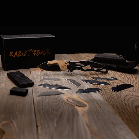 RAZORBACK Signature Folding Knife, 9 Interchangeable Blades