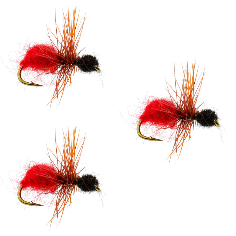 Load image into Gallery viewer, 3 Pack Velvet Cowkiller Ant Wasp Terrestrial Trout Dry Fly - Hook Size 12
