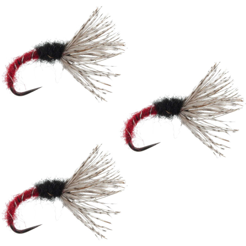Load image into Gallery viewer, 3 Pack Red Zebra Sakasa Kebari - Tenkara Flies - Size 16
