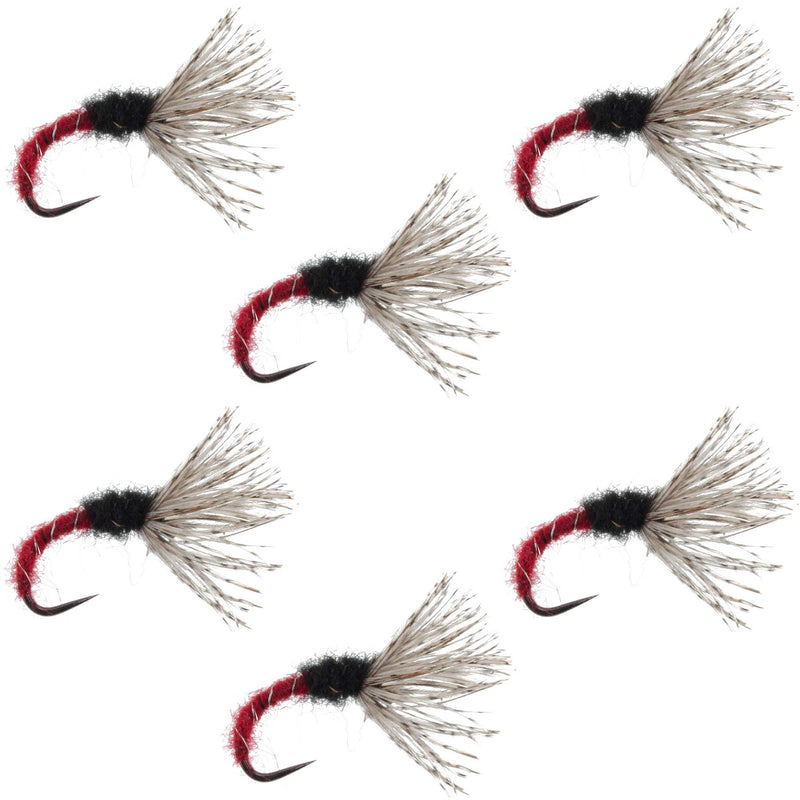 Load image into Gallery viewer, Red Zebra Sakasa Kebari - 6 Tenkara Flies - Size 14
