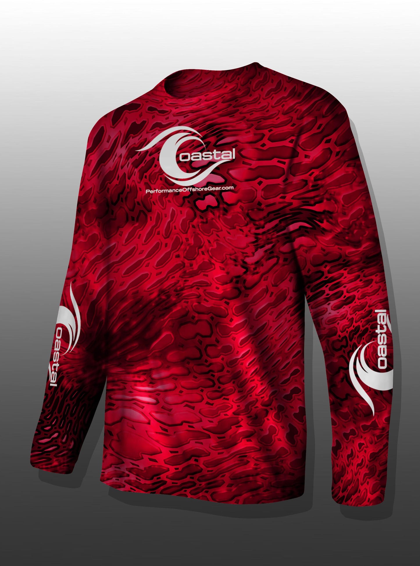 Coastal Red Camo Performance Long Sleeve T-shirt