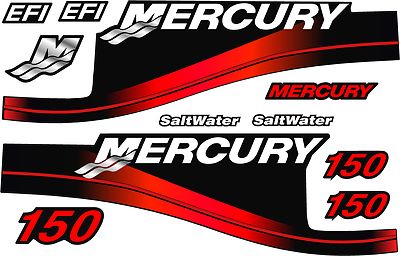 RED Replacement Decal Kit for Mercury Outboard Motor
